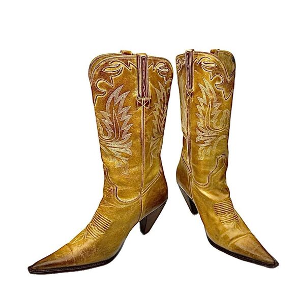 Lucchese Charlie 1 Horse Cowboy Boots Tan Leather Women’s 10 B I-4565 Rare - Picture 9 of 16